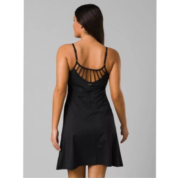 Prana Granite Springs Dress XS Black NWT Adjustable Straps Womens Back Detail - Picture 2 of 7